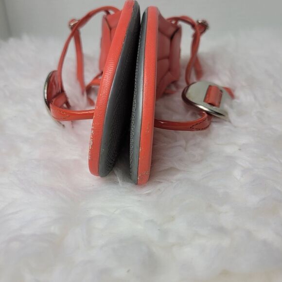 Prada Sport Womens T-Strap Sandals  Size 8.5 Patent Leather Low Wedge Slingback - Picture 11 of 11